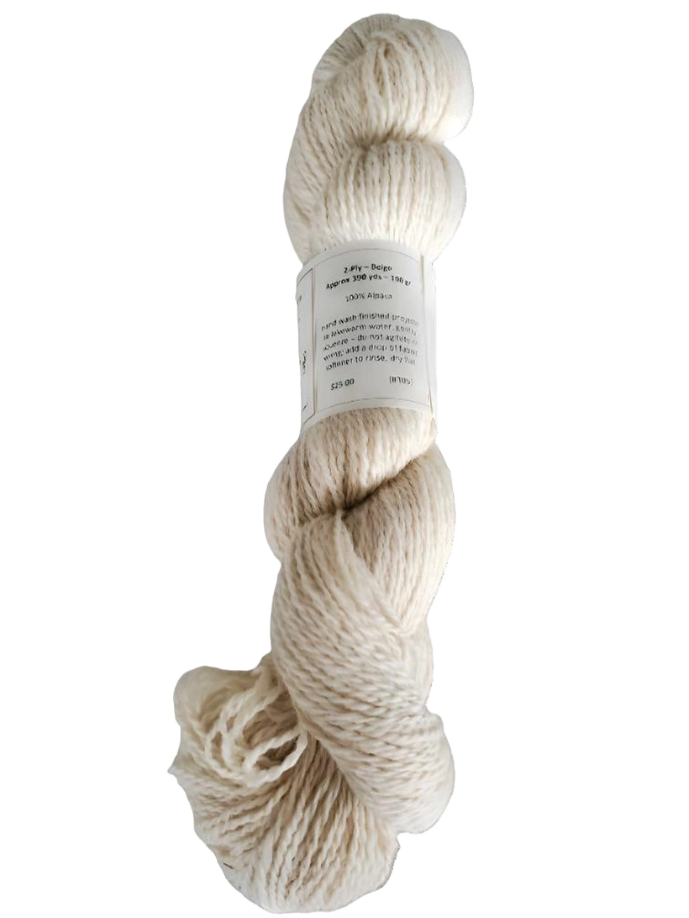 Luxurious Beige Alpaca Yarn - Soft 2-Ply Comfort, SKU 305 - Perfect for Projects!